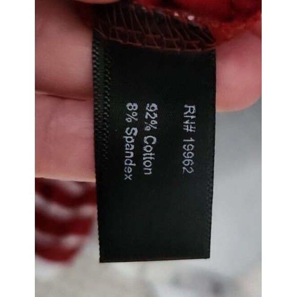 Boston Proper Off Shoulder Top Size Small Inset Bra Cranberry Red White Striped - Picture 10 of 11